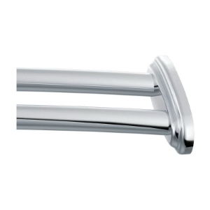 Moen® DN2141CH Adjustable Curved Shower Rod with Flange, 1 in Dia x 59 in L Rod/Track, 430 Stainless Steel, Chrome