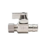 Sioux Chief 129-G2W1C 1/4 Turn Straight Supply Stop, 1/2 x 3/8 in Nominal, F1960 PEX x OD Compression, Brass Body, Nickel Plated