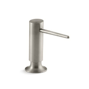 Kohler® 1995-BN Contemporary Soap/Lotion Dispenser, 16 oz Capacity, Deck Mount, Solid Brass, Vibrant® Brushed Nickel