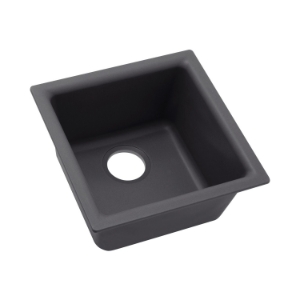 Elkay® ELX1616CH0 Quartz Luxe Bar Sink, Rectangle Shape, 13-1/8 in L x 15-3/4 in W x 7-11/16 in H, Dual Mounting, Charcoal
