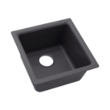 Elkay® ELX1616CH0 Quartz Luxe Bar Sink, Rectangle Shape, 13-1/8 in L x 15-3/4 in W x 7-11/16 in H, Dual Mounting, Charcoal