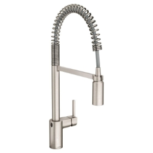 Moen® 5923EWSRS Pre-Rinse Spring Pulldown Kitchen Faucet, Align™ MotionSense Wave™, 1.5 gpm Flow Rate, High-Arc Spout, Spot Resist® Stainless, 1 Handle