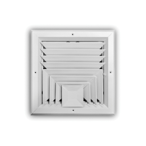 TRUaire™ A503M 08X08 Flush Louvered Face Directional Diffuser, 8 x 8 in, Square, Aluminum, Powder Coated