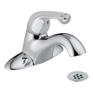 DELTA® 523LF-HDF HDF® Centerset Lavatory Faucet, Chrome, 1 Handle, Grid Strainer Drain, 1.2 gpm