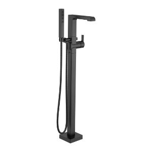 DELTA® T4767-BLFL Ara® Floor Mount Tub Filler, 6 gpm Flow Rate, Matte Black, 1 Handle