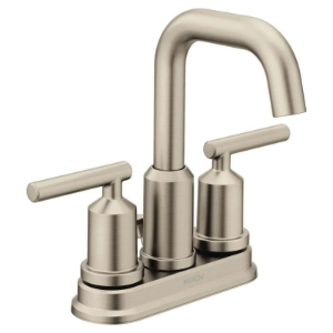 Moen® 6150BN ibson™ Centerset Bathroom Faucet, Brushed Nickel, 2 Handles, Pop-Up Drain, 1.2 gpm