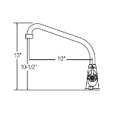 Elkay® LK500HA10T6 Universal Traditional Classroom Faucet, Commercial, 2.2 gpm Flow Rate, High-Arc Spout, Polished Chrome, 2 Handles