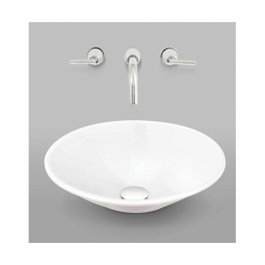 Mansfield® 531179 805NS Lavatory, Tempo, Round, 16-1/2 in W x 16-1/2 in D x 4-1/2 in H, Wall Mount, Vitreous China, White