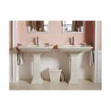 Memoirs® Stately Design Elegant Bathroom Sink Basin With Overflow, Rectangular, 30 in W x 21-3/4 in D x 34-3/4 in H, Pedestal Mount, Fireclay, Ice Gray™