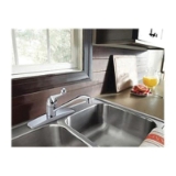 DELTA® 141-SS-DST Collins™ Kitchen Faucet, 1.8 gpm Flow Rate, 8 in Center, Swivel Spout, Stainless, 1 Handle