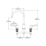 Elkay® LKD2439BHC Food Service Kitchen Faucet, 1.5 gpm Flow Rate, 8 in Center, Arc Tube Spout, Polished Chrome, 2 Handles