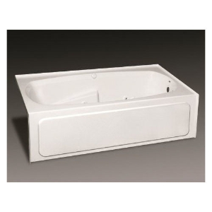 Oasis® Geneva™ 3672 TRG-IF-270R Soaking Therapy Bathtub, 72" x 36" x 21", Right Drain, Gel-Coated, White