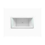 Kohler® 1834-96 Underscore® Bathtub with Centre Drain, Soaking, Rectangular Shape, 72 in L x 36 in W, Center Drain, Biscuit