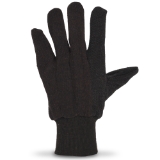 Truline RoughNeck Jersey Gloves, Brown Color, Mini PVC Dot Grip, Size Large