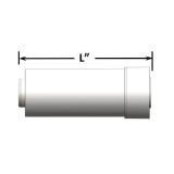 Rinnai® 229308NPP Vent Pipe Extension, 2 in or 4 in, Polypropylene