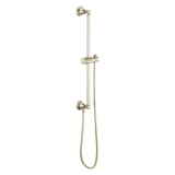 Brizo® 74795-PN Essential™ Shower Series Classic Round Universal Wall Slide Bar With Adjustable Slide, 26-1/2 in L Bar, 4-3/8 in OAD, Polished Nickel