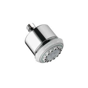 Hansgrohe 28496001 Clubmaster 3-Jet Shower Head, 2.5 gpm Min, 3 Sprays, Wall Mount, 3-5/8 in Dia x 4-5/8 in H Head, Polished Chrome