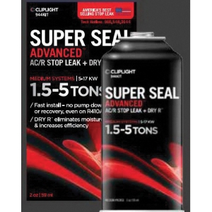 CLIPLIGHT SUPER SEAL ADVANCED™ 944KIT Leak Sealant, 1.5 to 5 ton, Clear Liquid Form