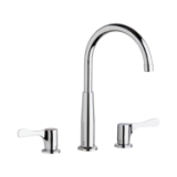 Elkay® LKD232SBH5C Food Service Kitchen Faucet, 1.5 gpm Flow Rate, 8 in Center, Gooseneck Spout, Polished Chrome, 2 Handles