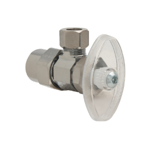 BrassCraft® PR19X C Multi-Turn Angle Stop, 1/2 x 3/8 in Nominal, CPVC Solvent Weld x Compression, 125 psi, Brass Body, Polished Chrome
