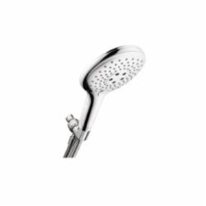 Hansgrohe 04487000 Raindance Select S 150 AIR 3-Jet Hand Shower Set, 2.5 gpm Flow Rate, 3 Sprays, 5-7/8 in Dia Head, 1/2 in Connection, Polished Chrome