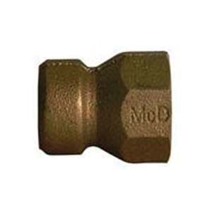 A.Y. McDonald 5121-086, 74755F Octagonal Straight Adapter, 1-1/2 in Nominal, FNPT x Female C Flare End Style, Brass