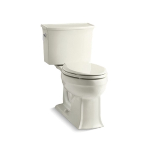 Kohler® 3551-96 2-Piece Toilet, Archer® Comfort Height®, Elongated Bowl, 16-1/2 in H Rim, 12 in Rough-In, 1.28 gpf, Biscuit