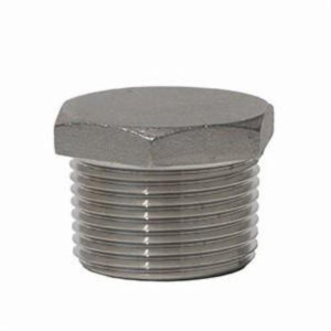 Merit Brass K417H-02 Hex Head Pipe Plug, 1/8 in Nominal, MNPT End Style, 150 lb, SCH 40/STD, 304/304L Stainless Steel