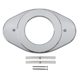 DELTA® RP29827 Replacement Shower Renovation Cover Plate, 5-1/8 in, 13 in L x 8-1/8 in H, Brass, Chrome, Residential