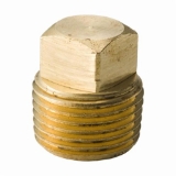Merit Brass BS117A-02 Square Head Pipe Plug, 1/8 in Nominal, MNPT End Style, 125 lb, Brass, Rough, Domestic