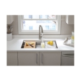 Kohler® 23651-NA Prolific® Kitchen Sink, Rectangular Shape, 27-1/2 in L x 14-15/16 in W x 10 in D Bowl, 29 in L x 17-3/4 in W x 10-15/16 in H, Under Mount, Stainless Steel