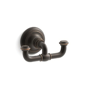 Kohler® 72572-2BZ Artifacts® Robe Hook, 2 Hooks, 2-5/8 in OAH x 4-7/8 in OAW x 2-5/8 in OAD, Metal, Oil Rubbed Bronze