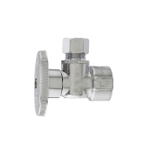 PlumbPak® 2048PCLF High Quality 1/4 Turn Angle Valve, 1/2 x 3/8 in Nominal, FNPT x Compression End Style, Solid Brass Body, Polished Chrome