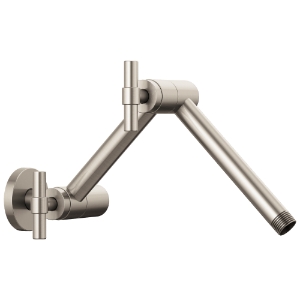 Brizo® RP81434NK Litze Jointed Shower Arm and Flange, 16 in L x 4-1/8 in W Arm, Solid Brass Arm, 1/2 in NPT, Brilliance® Luxe Nickel