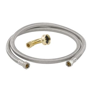 PlumbShop® PLS1-48DW12 F Dishwasher Connector, 3/4 in Nominal, MIP End Style, 48 in L, 125 psi Working, Stainless Steel
