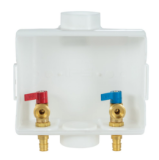 Water-Tite 82004 Center Drain Washing Machine Outlet Box with Quarter Turn Valve, White