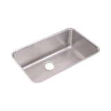 Elkay® ELUH281610 Lustertone™ Kitchen Sink, Lustertone™, Rectangle Shape, 28 in L x 16 in W x 10 in D Bowl, 30-1/2 in L x 18-1/2 in W x 10 in H, Undermount, 18 ga 304 Stainless Steel