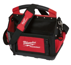 Milwaukee® PACKOUT™ 48-22-8315 General Purpose Open Tool Tote, 1680D Ballistic Nylon, Black/Red