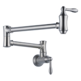 DELTA® 1177LF-AR Traditional Pot Filler Faucet, Commercial, 4 gpm Flow Rate, Swivel Spout, Arctic™ Stainless, 2 Handles