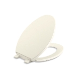 Kohler® 20110-96 Brevia™ Toilet Seat, Elongated Bowl, Closed Front, Plastic, Biscuit, Slow Close Hinge