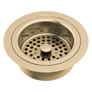 Brizo® 69052-GL Kitchen Sink Flange with Strainer, 4-1/2 in Nominal, 4-1/2 in OAL, Tailpiece Connection, Solid Brass, Luxe Gold