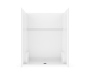 Clarion SH6034-WH 60 in L x 34 in W x 76-1/2 in H Icon One Piece Shower Stall, Center Drain, White