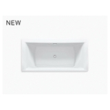 Kohler® 1958-GH-0 Stargaze® Heated Air Bath with Straight Shroud, BubbleMassage™, Rectangle Shape, 72 in L x 36-1/16 in W, Center Drain, White