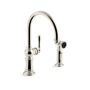 Kohler® 99262-SN Artifacts® Single-Handle Kitchen Sink Faucet With Two-Function Sprayhead, Vibrant Polished Nickel