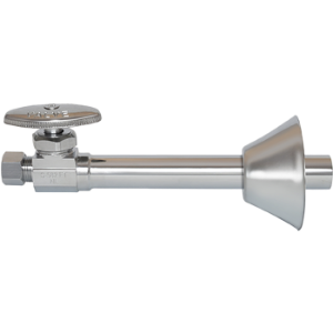 LEGEND® 114-213NL S-582NL (R-14) Multi-Turn Straight Supply Stop Valve, 1/2 x 3/8 in Nominal, C x Compression End Style, 110 psi Pressure, Brass Body, Polished Chrome