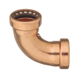 EPC CopperLOC™ 10170790 907 Push Elbow 90 deg Push Elbow, 1/2 in Nominal, C x C End Style, Copper