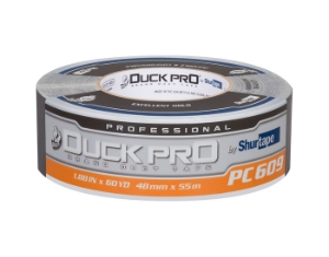 Shurtape® 105454 PC 609 2 x 60yd Duck Pro® by Shurtape® Professional Grade, Co-Extruded Cloth Duct Tape, Silver