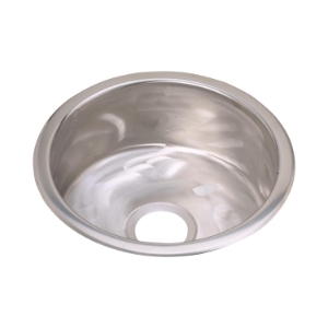 Elkay® SCF16FBSR Bar Sink, The Mystic®, Circular Shape, 16-3/8 in L x 16-3/8 in W x 7 in H, Top/Undermount, 18 ga 304 Stainless Steel, Rugged Satin