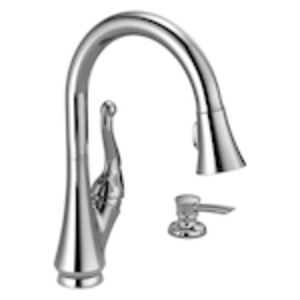 DELTA® 16968-SD-DST Pull-Down Kitchen Faucet, Talbott™, 1.8 gpm Flow Rate, Polished Chrome, 1 Handle, 1 Faucet Hole, Function: Traditional, Commercial
