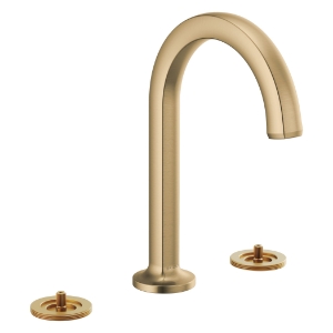 Brizo® 65306LF-GLLHP Kintsu™ Widespread Lavatory Faucet, 1.5 gpm at 60 psi Flow Rate, 5-11/16 in H Spout, 6 to 16 in Center, Luxe Gold, 2 Handles